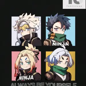 Erkek Karikatür Mektup Baskı Kısa Kollu Tişört