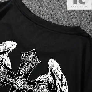 Erkek Karikatür & Slogan Grafikli Düşük Omuz Tişörtü