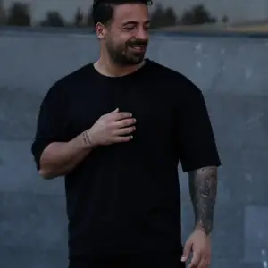 Erkek Kısa Kollu Penye Bisiklet Yaka Rahat