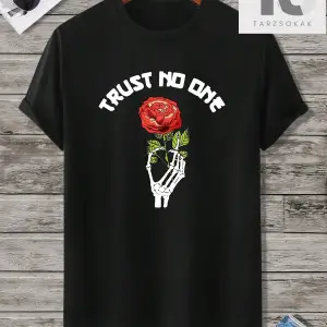 Erkek Loose Fit Palmiye Ağacı ve Mektup Baskılı Kısa Kollu Tişört