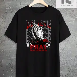 Erkek Melek ve Harf Baskılı Kısa Kollu Tişört