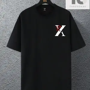 Erkek Melek Ve Slogan Baskılı Yuvarlak Yaka Tişört