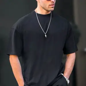 Erkek Oversize Basic Pamuklu Kısa Kollu