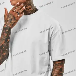 Erkek Oversize Beyaz
