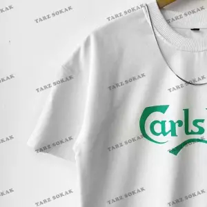 Erkek Oversize Calsberg Baskılı Bisiklet Yaka