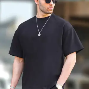 Erkek Oversize Penye Rahat Yazlık Kısa Kollu