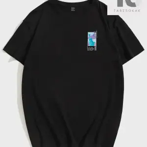 Erkek Pamuk Heykel & Sloganlı Grafik Tişört