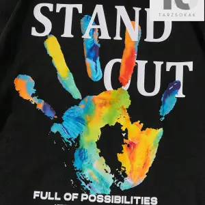 Erkek Pamuklu Sloganlı ve Şekilli Grafik Tişört