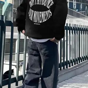 Erkek Siyah Dont Announce Kapüşonlu Oversize 3 iplik Şardonlu Salaş Bol Kesim Hoo