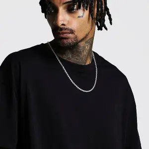 Erkek Siyah Düz Oversize T-shirt