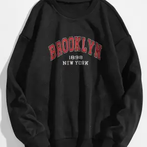 Erkek Siyah Ters Brooklyn Baskılı Kapüşonlu Sweatshirt TERSBROOKLYNSWEATSHİR