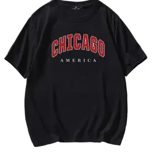 Erkek Siyah Tişört Oversize Chıcago T-shirt