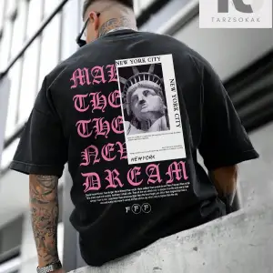 Erkek Slogan Baskılı Kısa Kollu Tişört