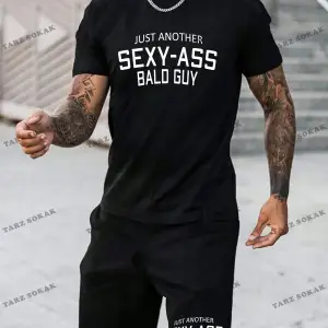 Erkek Slogan Baskılı Kısa Kollu Tişört Ve Şort Takım