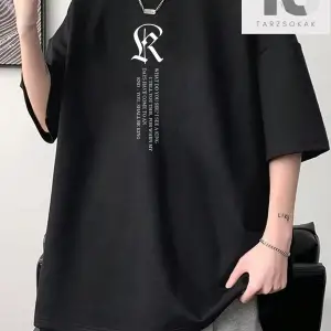 Erkek Slogan Baskılı Yuvarlak Yaka Tişört