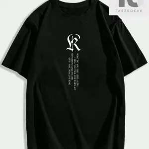 Erkek Slogan Baskılı Yuvarlak Yaka Tişört