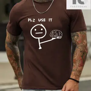 Erkek Tropikal Ve Harf Grafikli Tişört