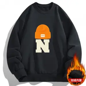 Erkek yeni sonbahar ve kışlık kazak yuvarlak boyun baskılı Patchwork moda gevşek mektup çok y