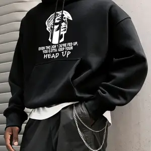 Erkekler için Günlük Ofis Sokak Giysisi Spor Cepli Giyim Modası Bol Kapüşonlu Üstler Sonbahar