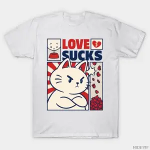 Erkekler Kadınlar İçin Angry Cat Tişört %100 Pamuklu Tişörtler Kısa Kollu Üstler 1212-2