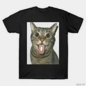 Erkekler Kadınlar İçin Haplı Komik Kedi Tişörtü %100 Pamuklu Tişörtler Kısa Kollu Üstler 1231