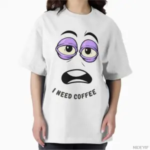 Erkekler Kadınlar İçin Kahve Tişörtü İstiyorum %100 Pamuklu Tişörtler Kısa Kollu Üstler 1208-