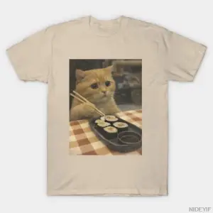 Erkekler Kadınlar İçin Kedi Tişörtü %100 Pamuklu Tişörtler Kısa Kollu Üstler 0102-2