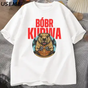 Erkekler T-Shirt adam Bober Bóbr Beaver Boberek T-Shirt pamuk karikatür grafik T Shirt Unisex 3049