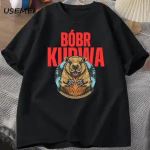 Erkekler T-Shirt adam Bober Bóbr Beaver Boberek T-Shirt pamuk karikatür grafik T Shirt Unisex 3049