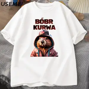 Erkekler T-Shirt adam Bober Bóbr Beaver Boberek T-Shirt pamuk karikatür grafik T Shirt Unisex 3048