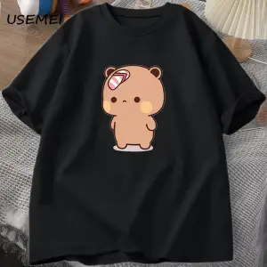 Erkekler T-shirt sevimli karikatür Bubu Dudu Tshirt At Flip-flop atma komik pamuk kısa kollu