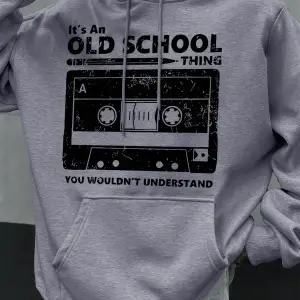 Eski Okul Tarzı Baskılı Erkek Kapüşonlu Sweatshirt Sonbahar Hip Hop Kapüşonlu Günlük Polar Sp