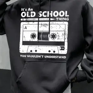 Eski Okul Tarzı Baskılı Erkek Kapüşonlu Sweatshirt Sonbahar Hip Hop Kapüşonlu Günlük Polar Sp