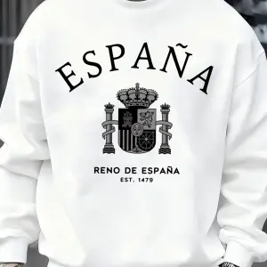 Espana Country Prints Erkek Kazakları Yumuşak Günlük Tişörtler Sonbahar Büyük Beden Sokak Giy