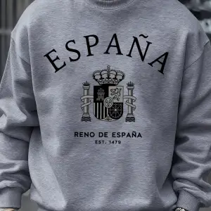 Espana Country Prints Erkek Kazakları Yumuşak Günlük Tişörtler Sonbahar Büyük Beden Sokak Giy