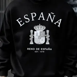 Espana Country Prints Erkek Kazakları Yumuşak Günlük Tişörtler Sonbahar Büyük Beden Sokak Giy