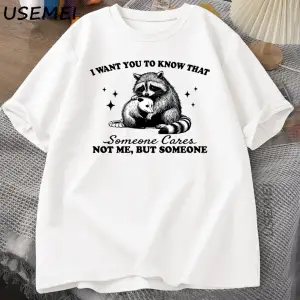 Esprili rakun T-shirt Harajuku hayvan severler gündelik giyim T Shirt erkek kadın nefes üstle 2811