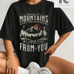 Essnce Mountain & Letter Grafikli Düşük Omuz Tişört