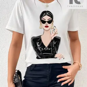 Essnce Sloganlı Grafikli Düşük Omuzlu Tişört