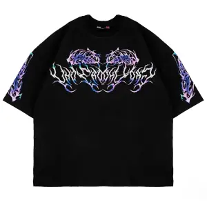 Eternal Text Baskılı Oversize Unisex Siyah