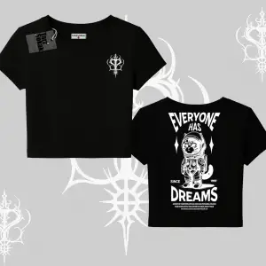 Everyone Has Dreams Yazılı Astronot Kedi Arka Baskılı Babby Tee Tshirt