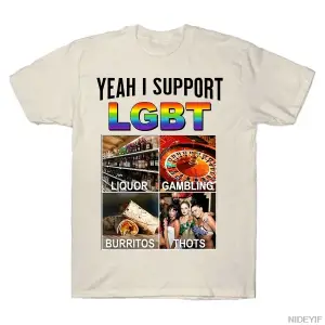 EVET BEN LGBT MEMEİ DESTEKLEYİYORUM Erkekler Kadınlar İçin %100 Pamuklu Tişörtler Kısa Kollu