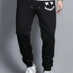 Expression Print Drawstring Waist Eşofman Altı