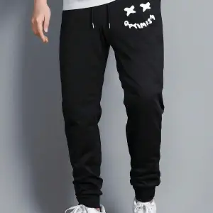 Expression Print Drawstring Waist Eşofman Altı