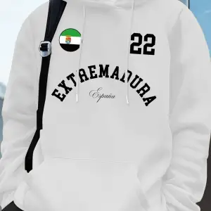 Extremadura İspanya Bayrağı Baskılı Kapüşonlu Erkek Eşofman Cepli Kazak Sportif Bol Sweatshir