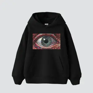 Eye Hallucination Baskılı Oversize Unisex Beyaz