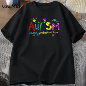 Farkındalık Bulmaca Parçaları TGrafik T Shirt Erkek Kadın Rahat Moda Pamuklu T- 2935