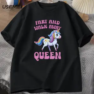 Fart and Walk Away Funny Unicorn T-shirt Casual Cotton Top for Men & Women Summer Fashion Sho 3004