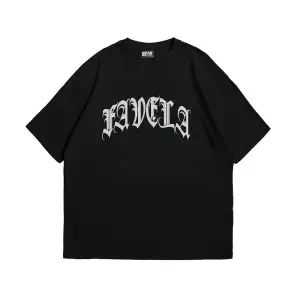 Favela Taş Baskılı Oversize Unisex Beyaz