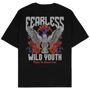 Fearless Siyah Oversize Unisex T-shirt